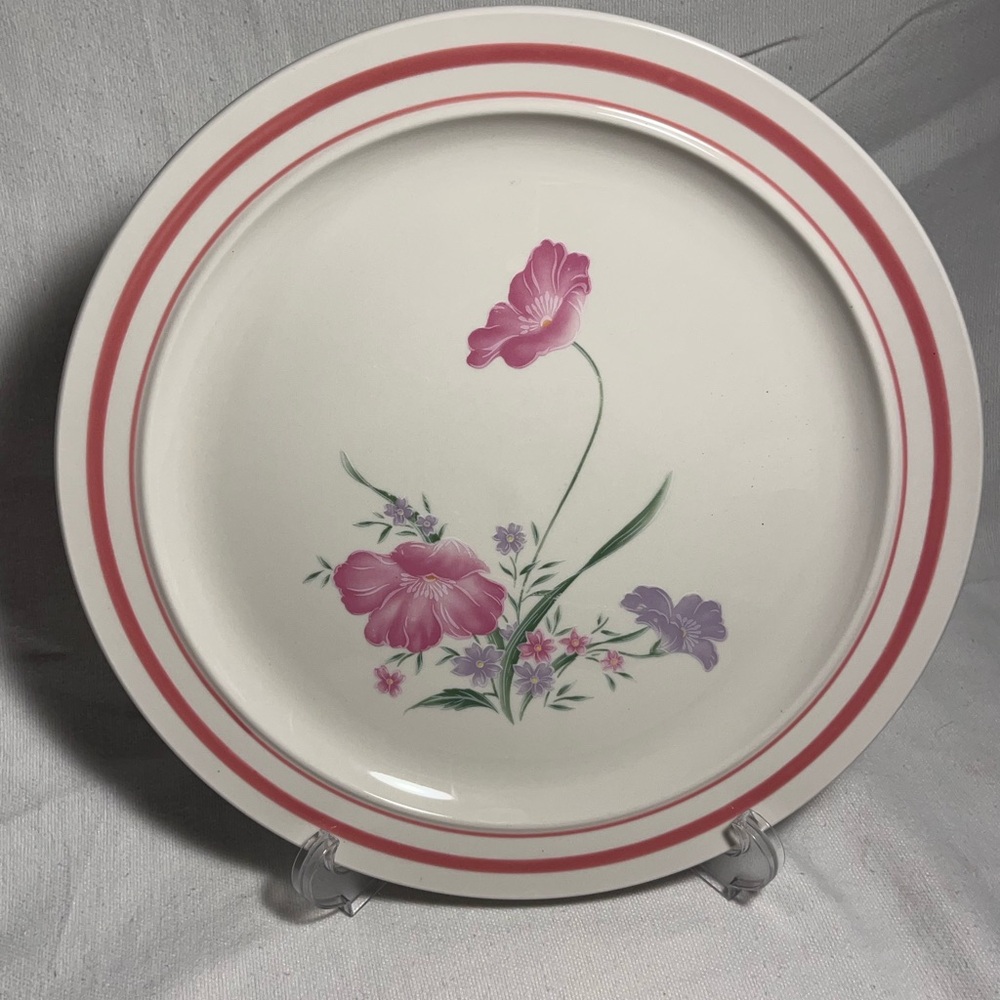 Floral Pink and Purple Dinner Plate